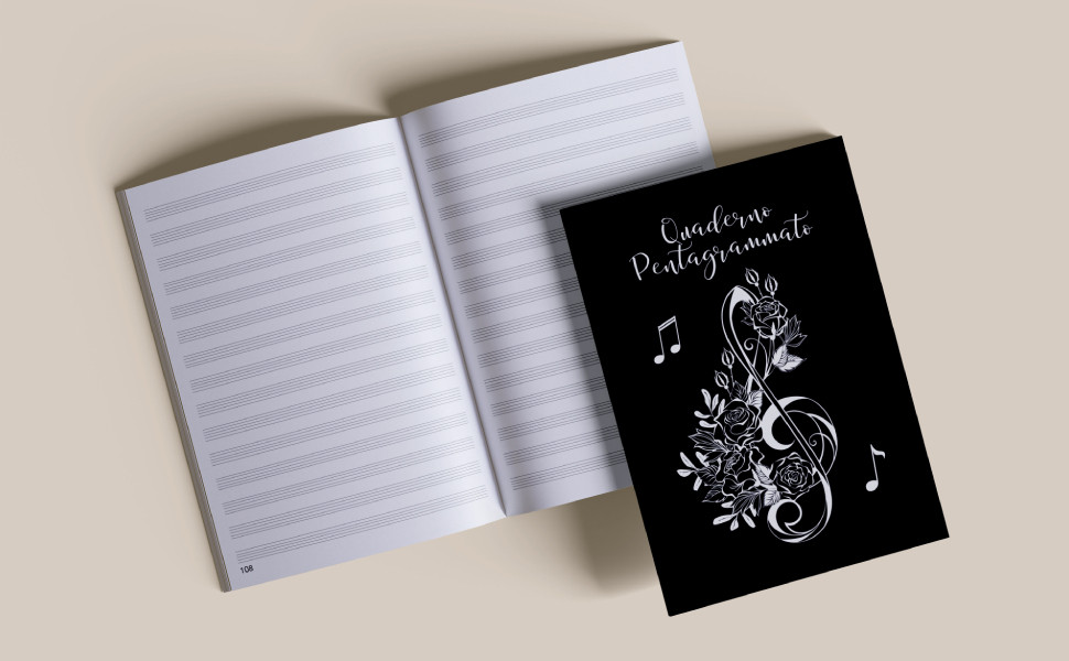 Il Quaderno Pentagrammato A4 è uno strumento essenziale per i musicisti che cercano un modo organizzato per scrivere e annotare la propria musica. Questo quaderno è progettato per offrire un'esperienza di scrittura fluida e confortevole, con spazio sufficiente per esprimere la vostra creatività musicale.
